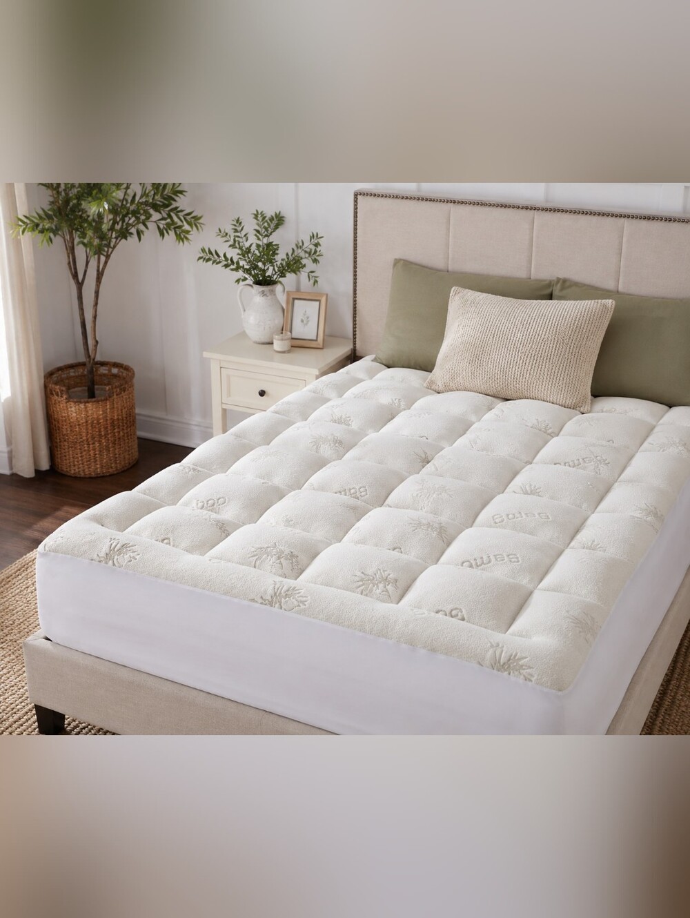 Bedlore King Fluffy Mattress Topper White Pillow Top Cooling Bed Pad New Box